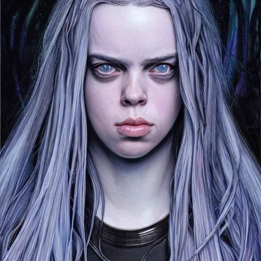 Prompt: Billie Eilish, by Mark Brooks, by Donato Giancola, by Android Jones