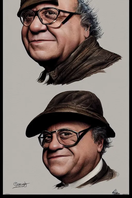 Prompt: portrait of danny devito wearing Elgast's helm by artgerm and Craig Mullins, James Jean, Andrey Ryabovichev, Mark Simonetti and Peter Morbacher 16k