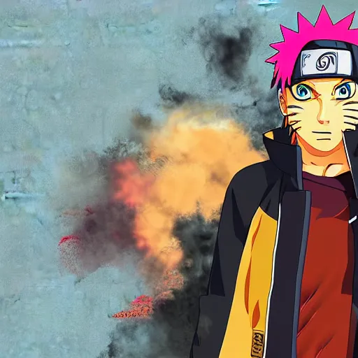Prompt: Naruto in GTA, digital art by Stephen Bliss