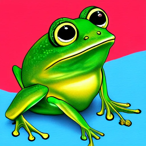 Prompt: cute frog, digital art, 4 k, detailed