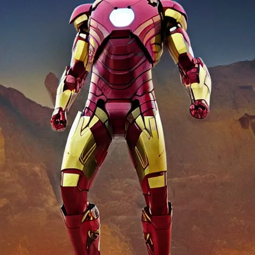 Prompt: Aztec themed Iron man 4k ultra HD, super hero pose, full portrait