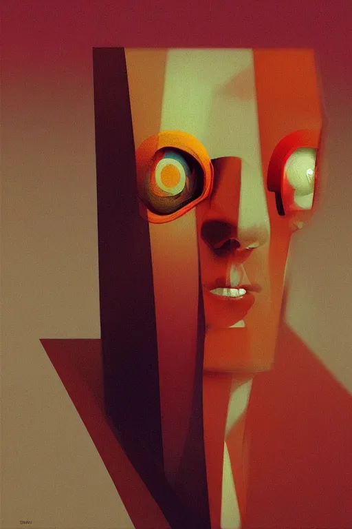 Image similar to woman wearing oculus and digital glitch head edward hopper and james gilleard, zdzislaw beksisnski, higly detailed
