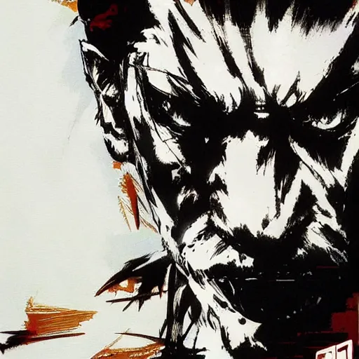 Prompt: 犬 、 painting by yoji shinkawa