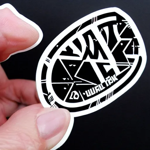 Image similar to black on white graphic design stickers in style of david rudnick, eric hu, y 2 k,