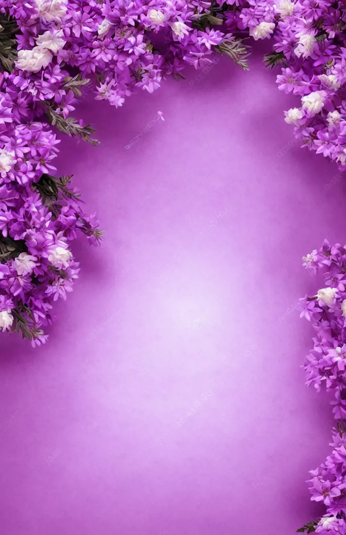 Prompt: bright cozy background image, soft pale - purple flowers, white background, dreamy lighting, background, photorealistic, printable, backdrop for obituary text, royalty free, high resolution