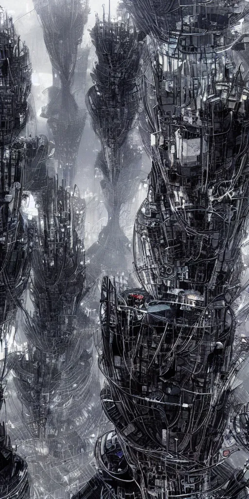 Image similar to biopunk, tsutomu nihei, blame!, concept art, city, megastructure