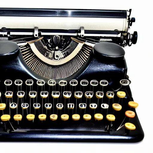 Prompt: product photo : a typewriter designed by hr giger