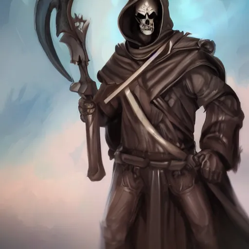 Image similar to Male Rainbow Grim Reaper, artstation