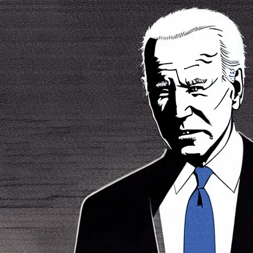 Image similar to Joe Biden looking sinister, by Tsutomu Nihei, highly detailed