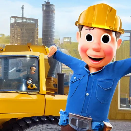 Image similar to bob the builder as a real person, photorealistic, cinematic