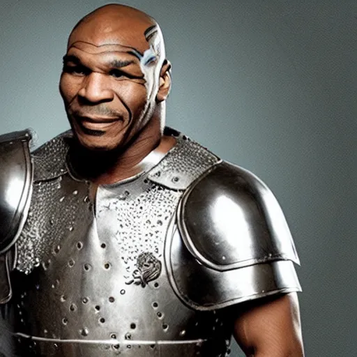 Image similar to mike tyson in knights armor