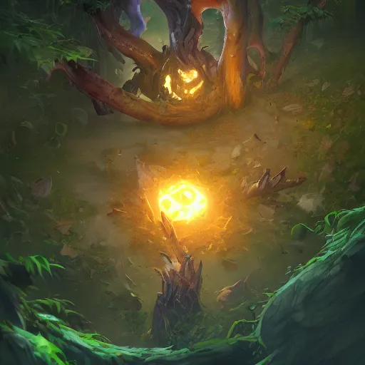 Prompt: arcane style forest tree root trap, root trap, tree roots attack bright art masterpiece artstation. 8k, sharp high quality artwork in style of Jose Daniel Cabrera Pena and Greg Rutkowski, concept art by Tooth Wu, blizzard warcraft artwork, hearthstone card game artwork, leaves trap, trap made of leaves