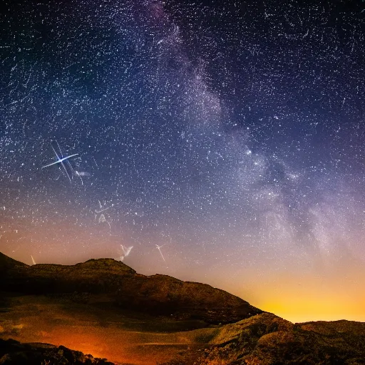 Image similar to HD Dslr professional photograph of landscape and a sky full of stars