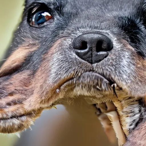 Prompt: a hybrid between a dog and an ant, photography, award - winning, national geographic channel, discovery channel, 8 k