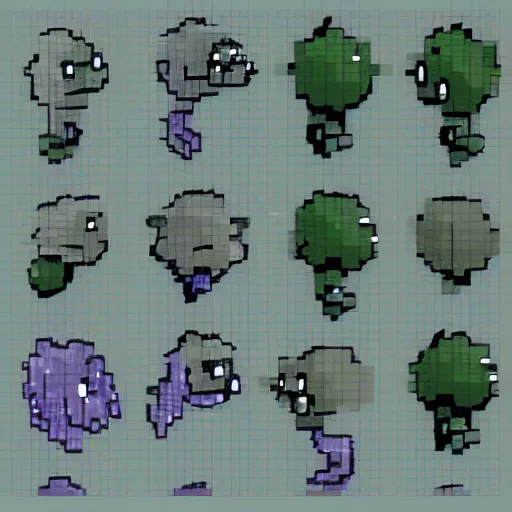 Prompt: Sprite sheet for a puff of smoke