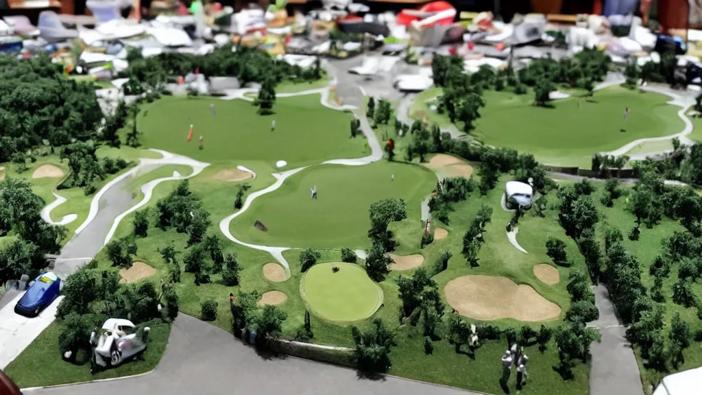 Prompt: police raid on a florida golf course extendable anise diorama