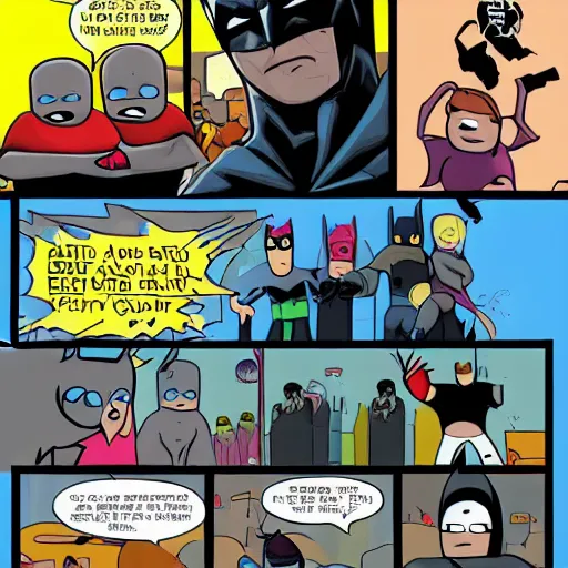 Image similar to batman punches finn from adventure time