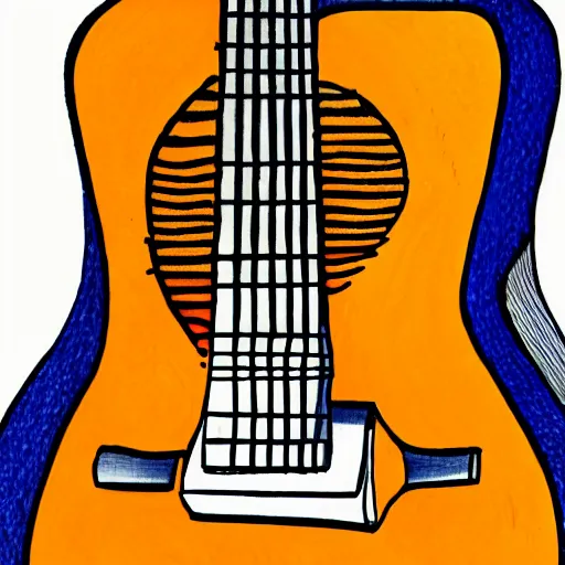 Prompt: geometric drawing of a guitar