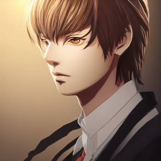 Image similar to portrait of god of the new world light yagami, anime fantasy illustration by tomoyuki yamasaki, kyoto studio, madhouse, ufotable, trending on artstation