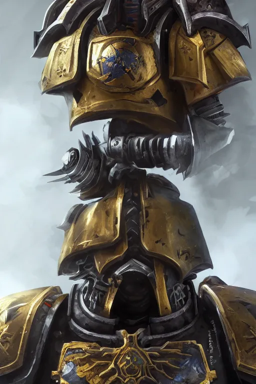 Image similar to armor portrait heros warhammer 4 0 k horus heresy fanart - the primarchs emperor by johannes helgeson animated with vfx concept artist & illustrator global illumination ray tracing hdr fanart arstation zbrush central hardmesh 8 k octane renderer comics stylized