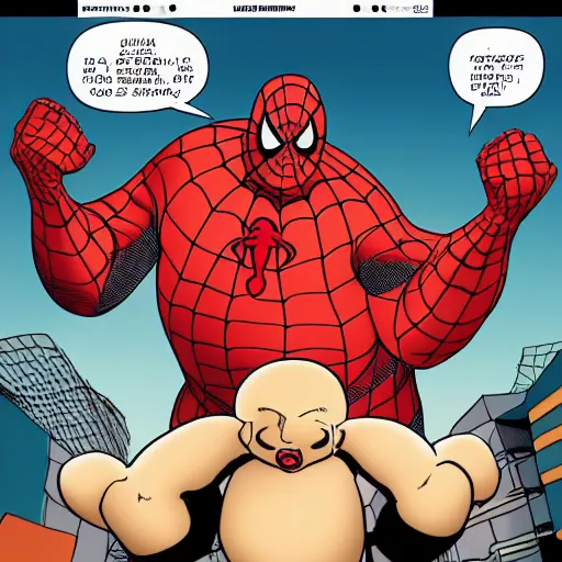 Prompt: morbidly obese Spiderman
