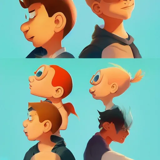 Image similar to face icon stylized minimalist rugrats, loftis, cory behance hd by jesper ejsing, by rhads, makoto shinkai and lois van baarle, ilya kuvshinov, rossdraws global illumination