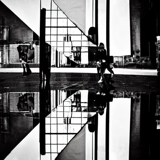 Image similar to lomography street photo glitch high contrast mirror