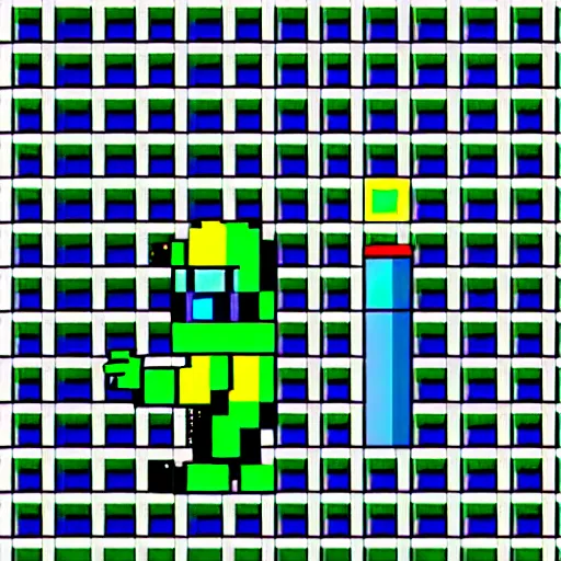 Prompt: pixelated hero, 1 2 8 bit, pixel art, nintendo game, pixelart, high quality, no blur, sharp geometrical squares