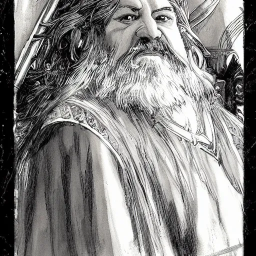 Prompt: Kalgor of the crystal caves. Dwarven explorer. Epic portrait by james gurney and Alfonso mucha (lotr, witcher 3, dnd, dragon age).