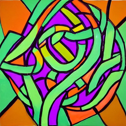 Image similar to abstract, rubber duck painting in the style of frank stella!, celtic knot patterns,