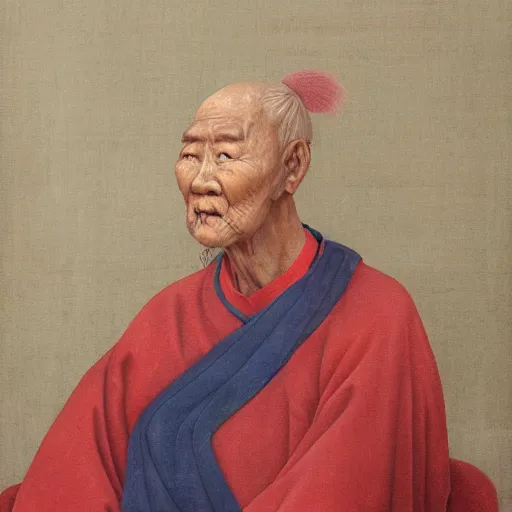 Prompt: portrait painting of the last living gamer by tang yin