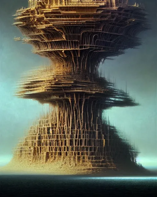 Image similar to a hyper - detailed 3 d render like a oil painting of the construction of a unified theory, surrealism!!!!! surreal concept art, lifelike, photorealistic, digital painting, aesthetic, smooth, sharp focus, artstation hd, by greg rutkowski, bruce pennington, valentina remenar and asher duran,