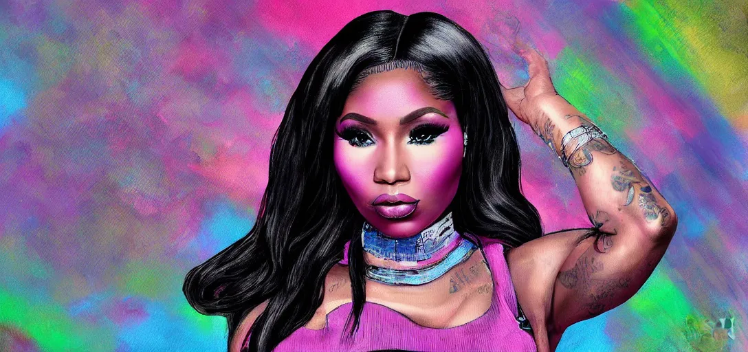 Image similar to digital art, nicki minaj