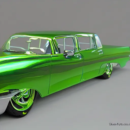 Image similar to lime green low rider by art fitzpatrick, detailed, golden ratio, symmetrical, shiny, gloss