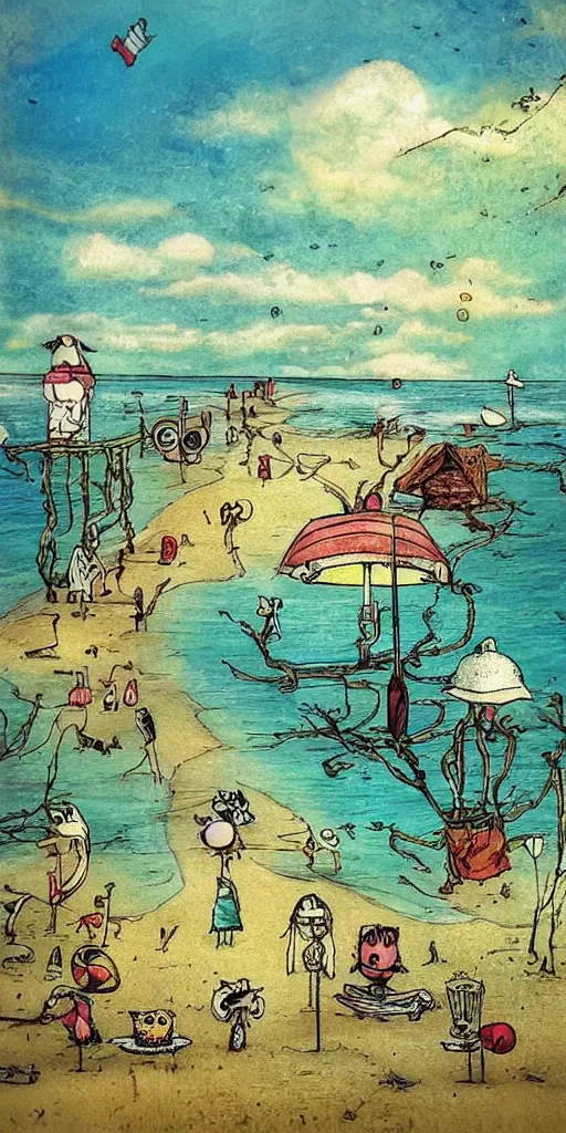 Image similar to a summer beach scene by alexander jansson