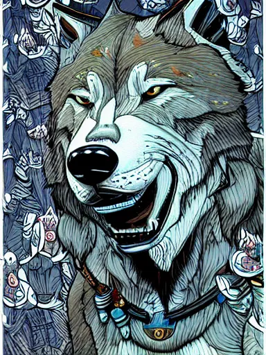 Prompt: bigby wolf by james jean