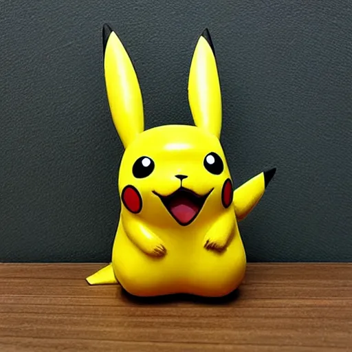 Prompt: Pikachu Sculpture made out of cherry-wood