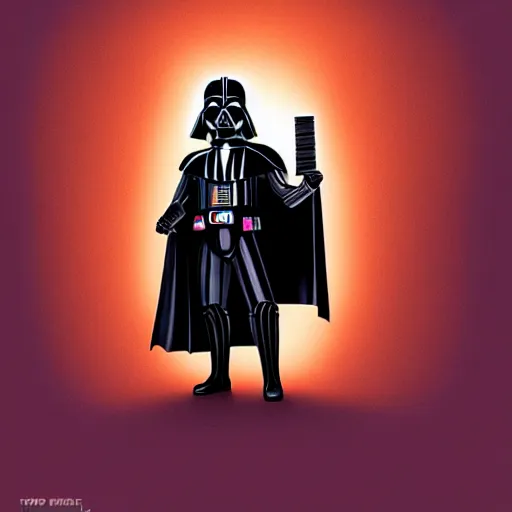 Image similar to Darth Vader as a character in a Pixar cartoon