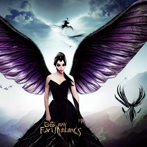 Image similar to fairy with wings, similar to maleficent, fantasy, lord of the rings