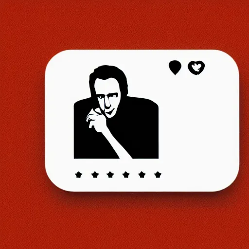 Image similar to a minimalist logo for a dating app only for nic cage