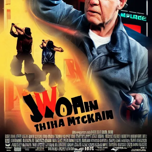 Prompt: poster of the action movie : john the milkman