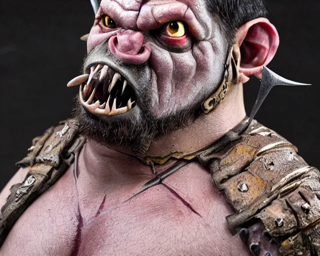 Prompt: paul walter hauser as an orc berserker, fantasy art, d & d, extremely detailed, high quality, award - winning,