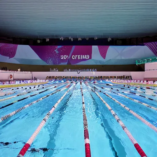 Image similar to olympic swimming pool filled with sour cream