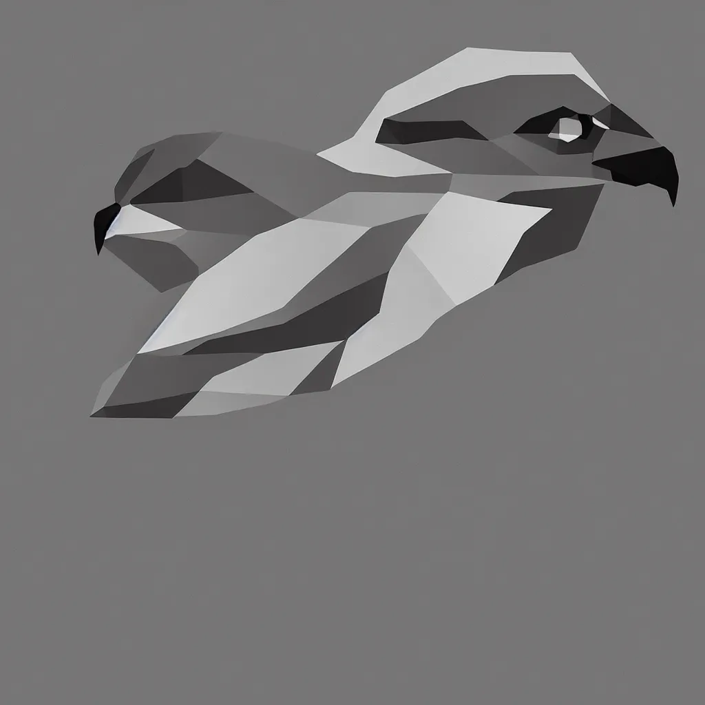 Image similar to Falcon bird face, low poly effect, 2d