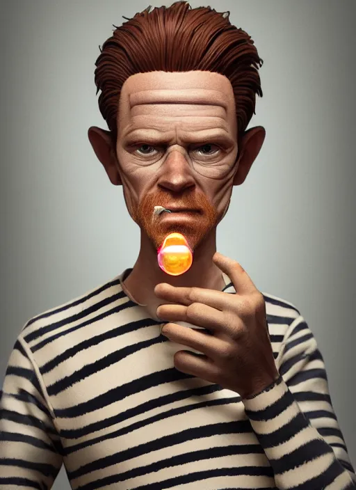 Image similar to an anthropomorphic beautiful male wizard portrait blowing bubbles wearing stripes robe, fine art, award winning, intricate, elegant, sharp focus, octane render, hyperrealistic, cinematic lighting, highly detailed, digital painting, 8 k concept art, art by jamie hewlett and z. w. gu, masterpiece, trending on artstation, 8 k