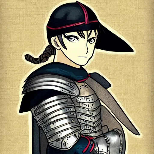 Image similar to “a manga medieval knight”