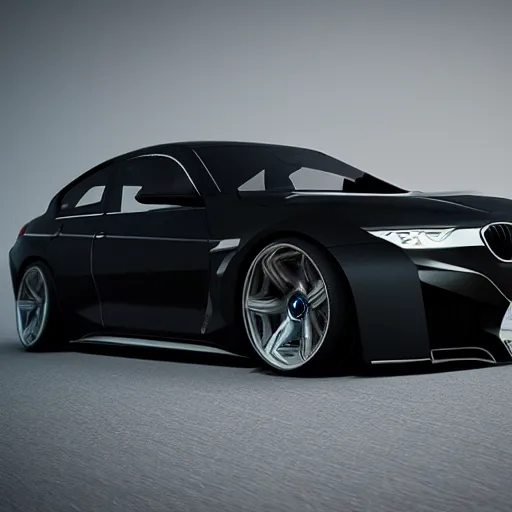 Image similar to Black BMW with eyes by Dreamwork animations, cgsociety, 8k, detalied, high quality,