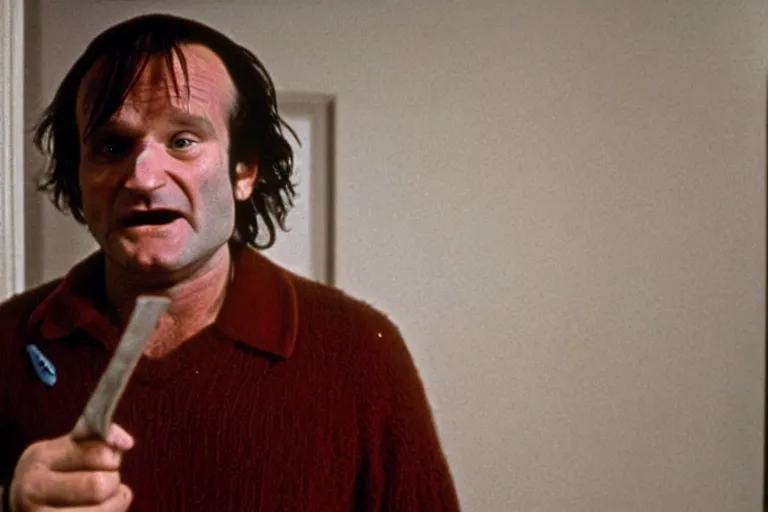 Image similar to Robin Williams as Jack Torrance in The Shining 1980