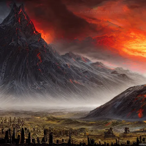 Prompt: Mordor, matte painting, detailed, high quality