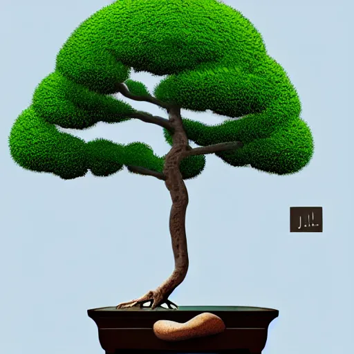 Image similar to bonsai tree but minimalistic concept art by frank stella gilleard james whalen tom, colorful, soft light, trending on artstation, minimalism